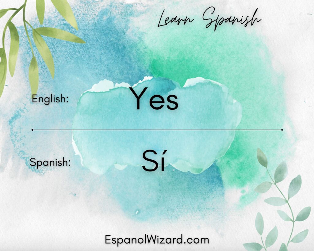 THE WORD “YES” IN SPANISH