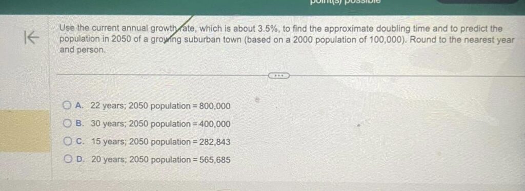 ESTIMATING POPULATION GROWTH IN A SUBURBAN TOWN